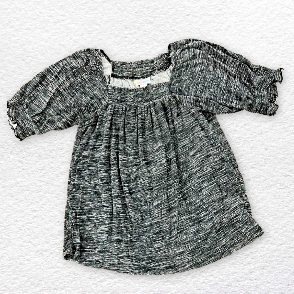 LuLaRoe Lily Boho Peasant Blouse Small Black Charcoal